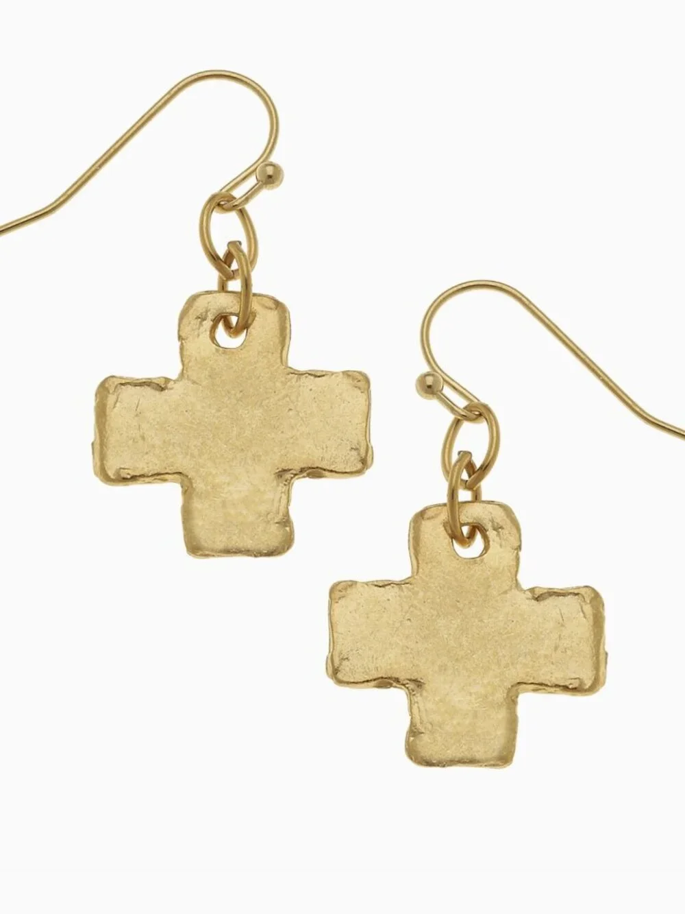 Faithful! Susan Shaw Gold-Plated Cross Drop Earrings